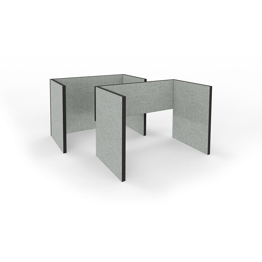 Akoestische Scheidingswand U-opstelling met een zwart aluminium kader