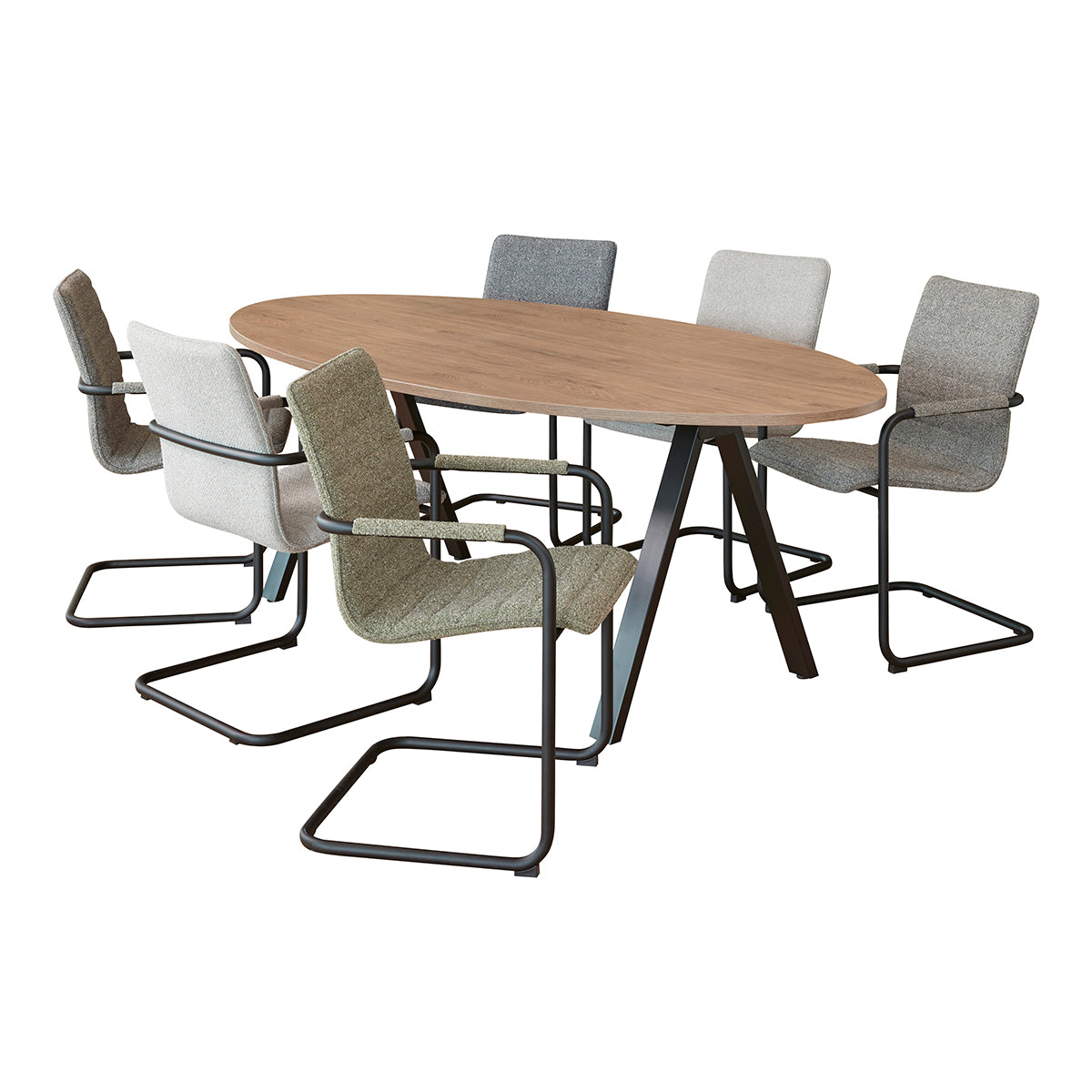 Arpa vergadertafel (ellips) in de kleur zwart.