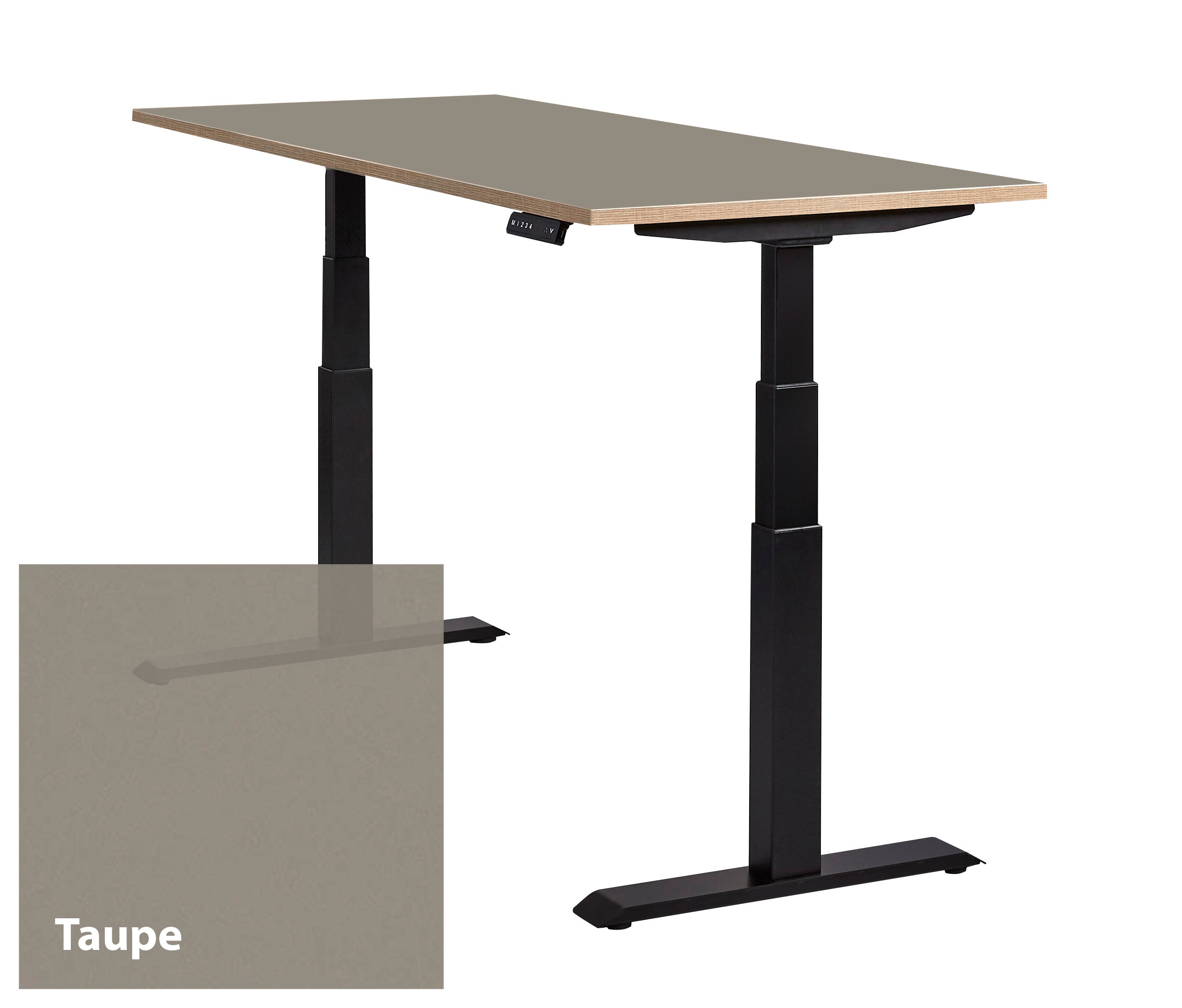 Lino bureau met een zwart frame en een taupe bureaublad