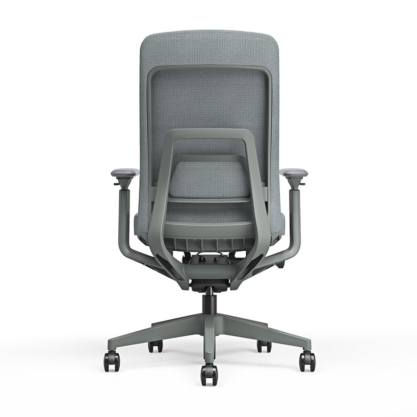 Achteraanzicht van de grafiet grijze Bureaustoel Titan