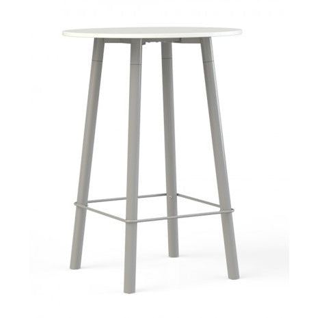 Corner bartafel met aluminium vierkant frame en wit