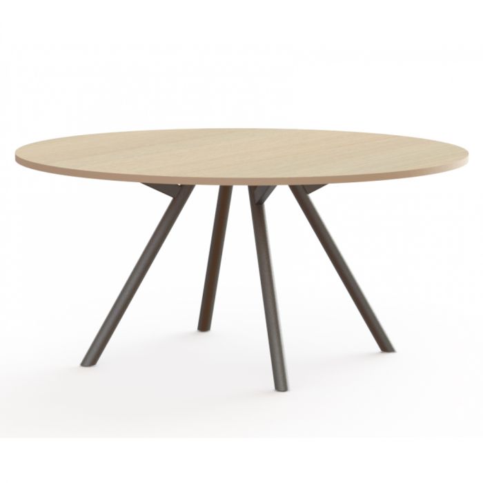 Cube tafel (rond) in de kleur antraciet met rond blad.