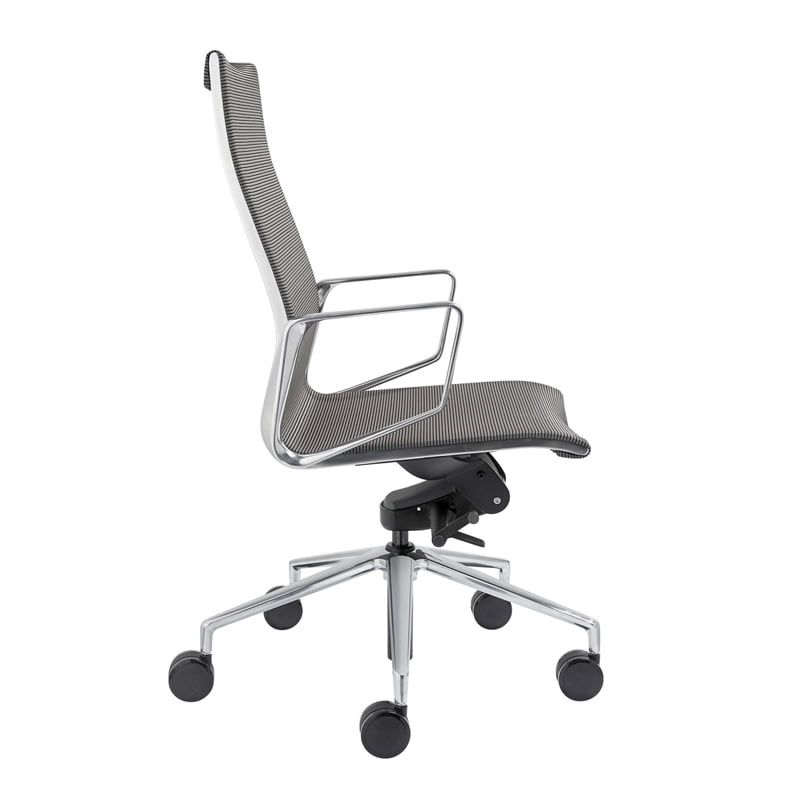 Designstoel mesh in de kleur grijze.