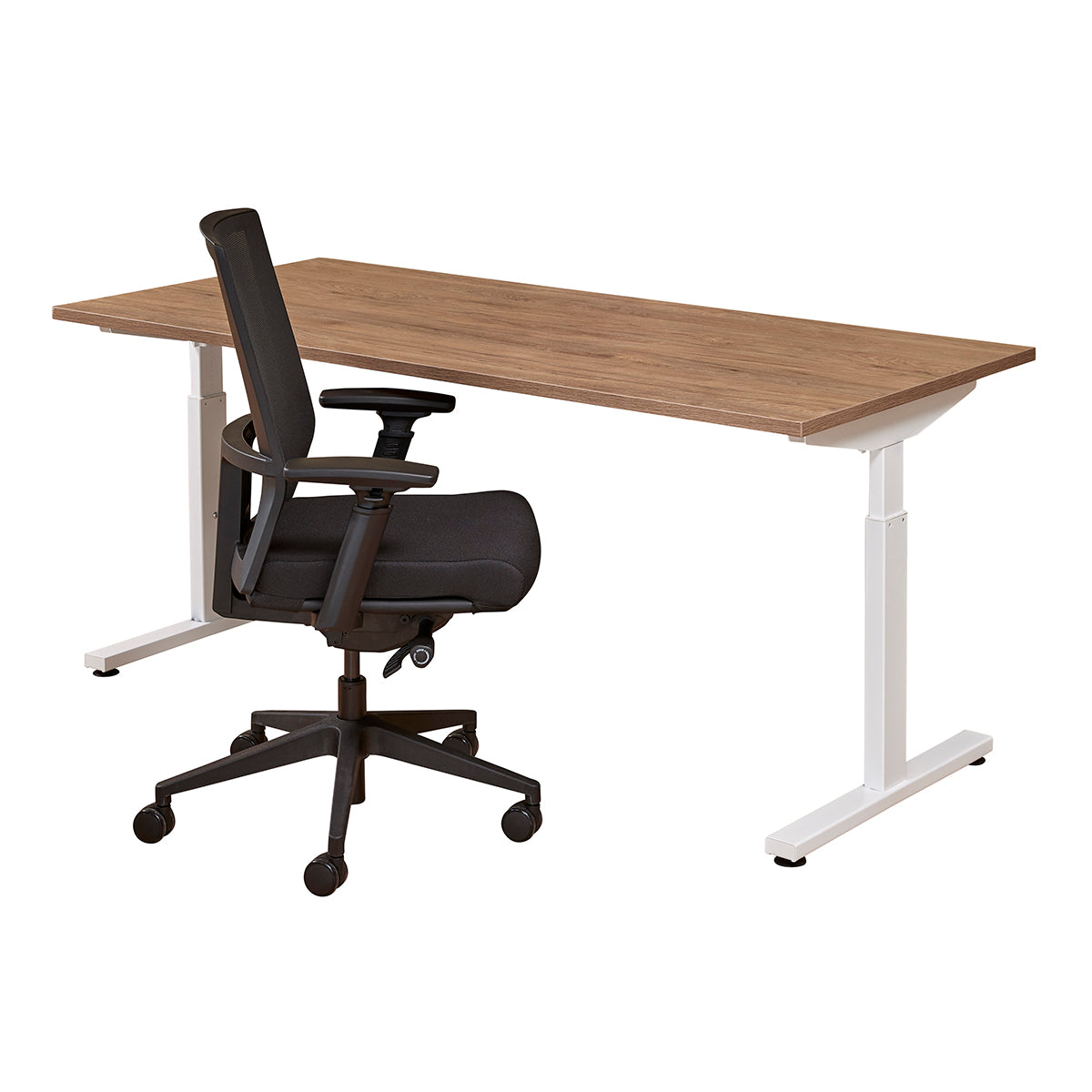 Easy bureau in de kleur wit met rocky blad en bureaustoel