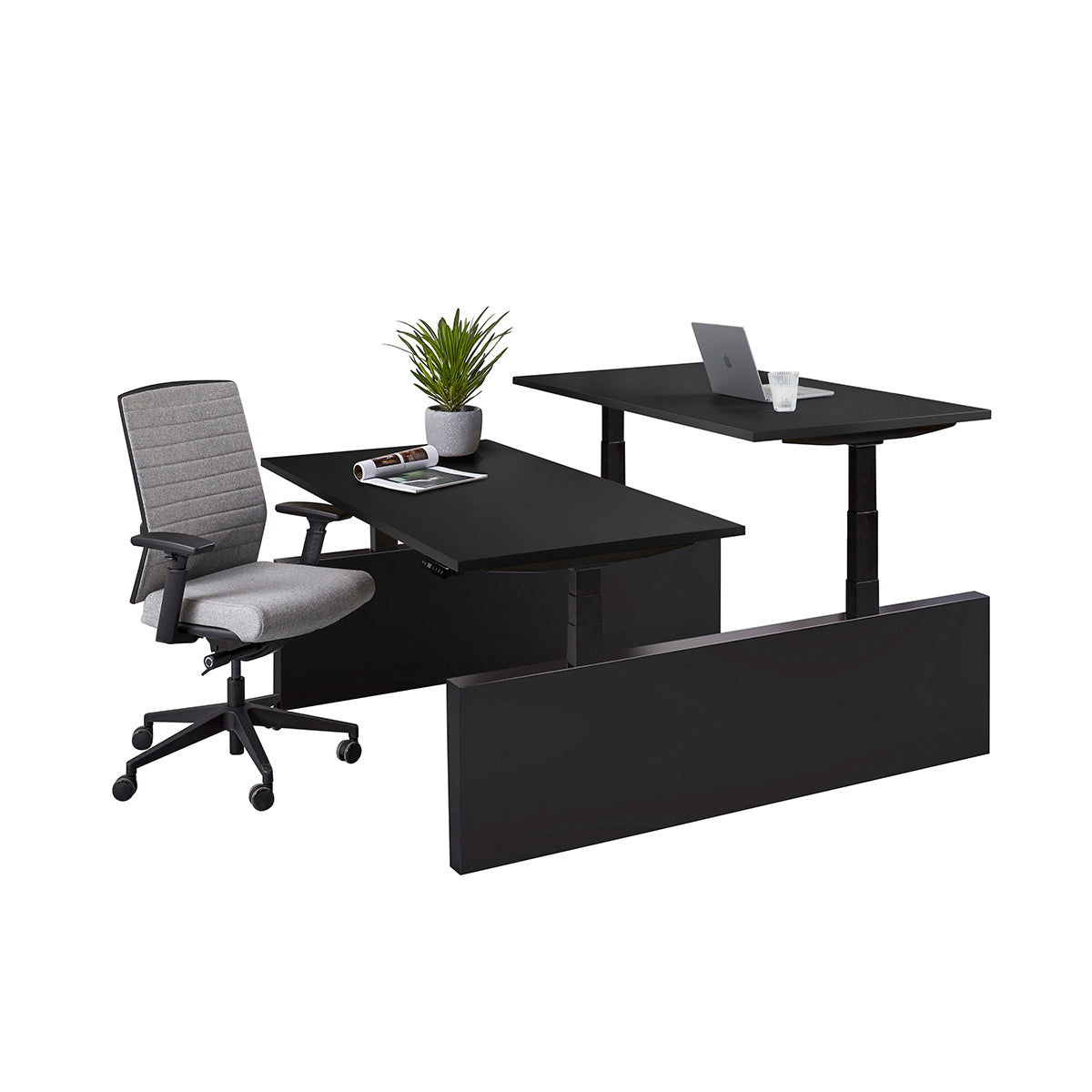 Ergowork duo zit-sta bureau in de kleur zwart.