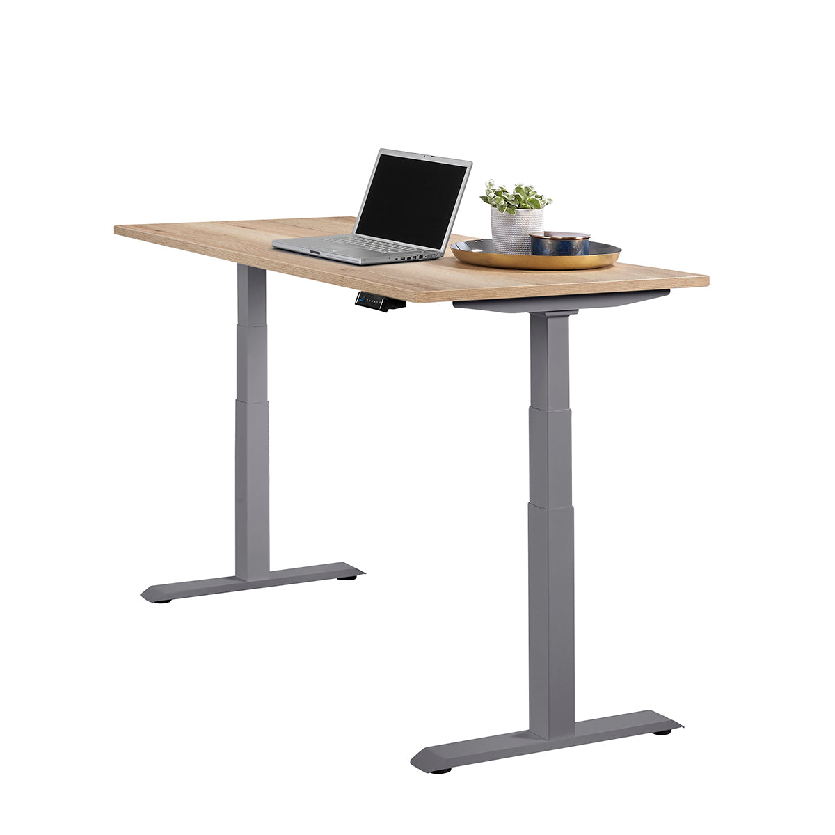 Ergowork pro zit-sta bureau met aluminium onderstel.