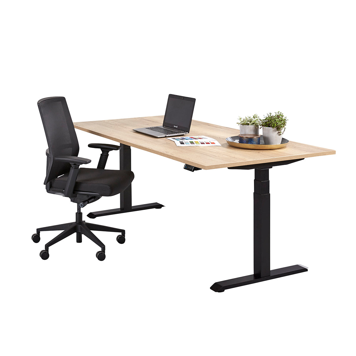 Ergowork pro zit-sta bureau in de kleur zwart.