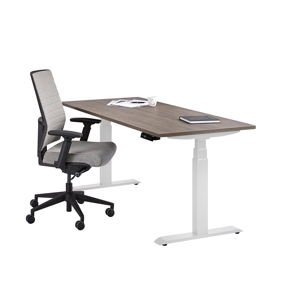 Ergowork zit-sta bureau in de kleur wit.