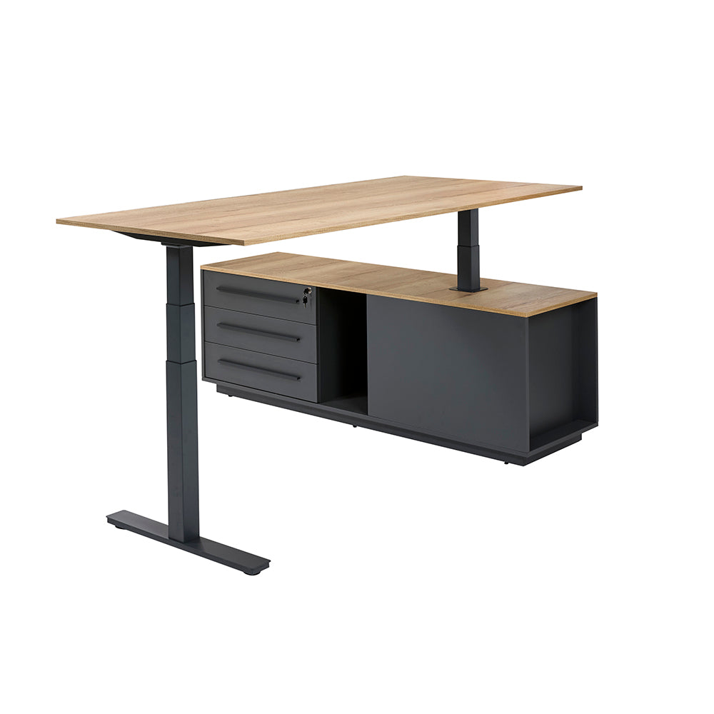 Kubus zit-sta directiebureau in hoog variant.