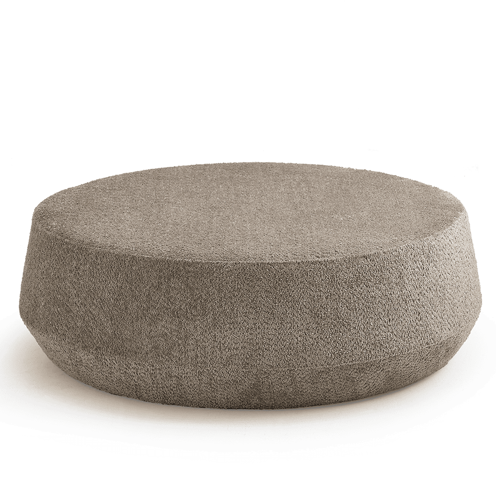 Grote Nova Pouf poef in beige gezien van vooraf