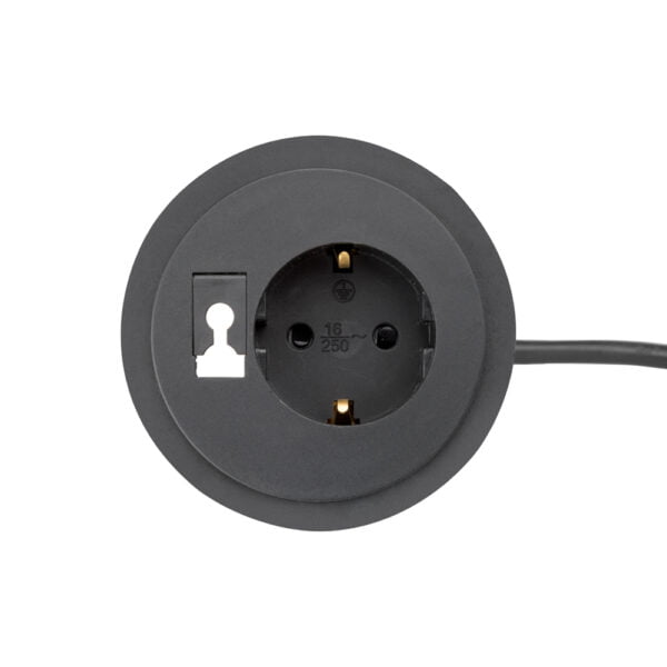 Spot inbouw 1x stroom in de kleur zwart.