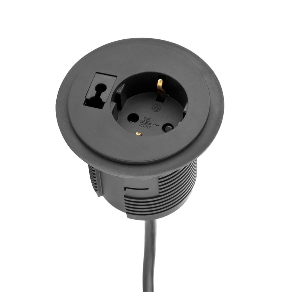 Spot inbouw 1x stroom in de kleur zwart.