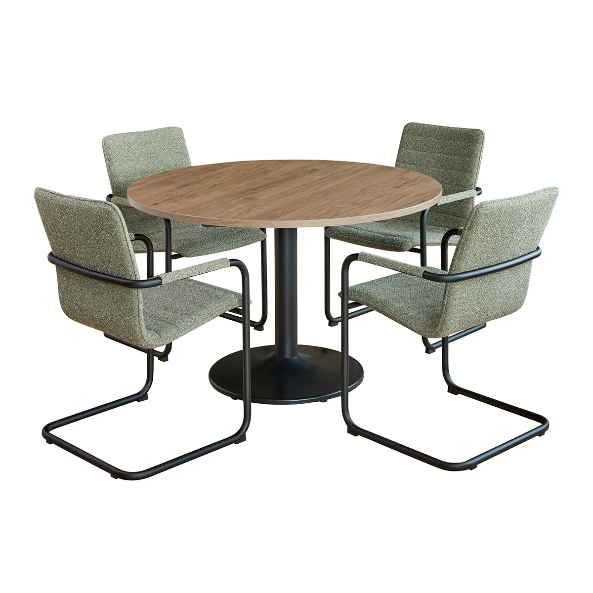 Sam vergadertafel (rond) in de kleur zwart met rond blad.