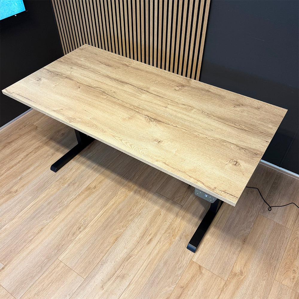 Steelforce 1050 Zit-sta bureau 160x80 cm (zwart/nature)