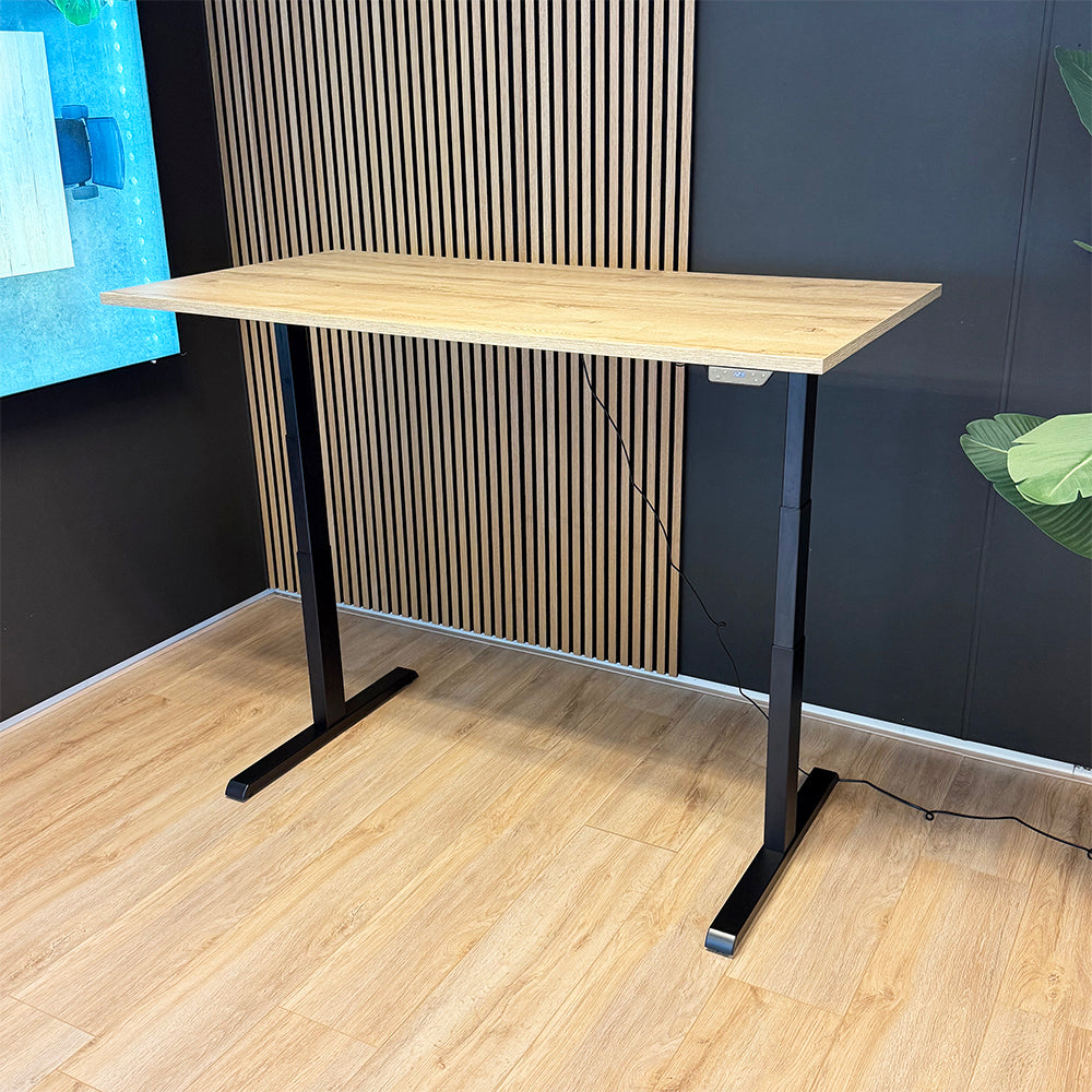 Steelforce 1050 Zit-sta bureau 160x80 cm (zwart/nature)