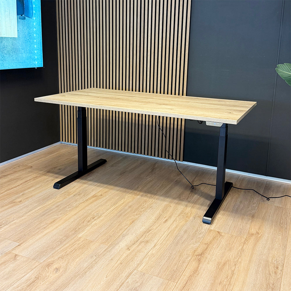 Steelforce 1050 Zit-sta bureau 160x80 cm (zwart/nature)