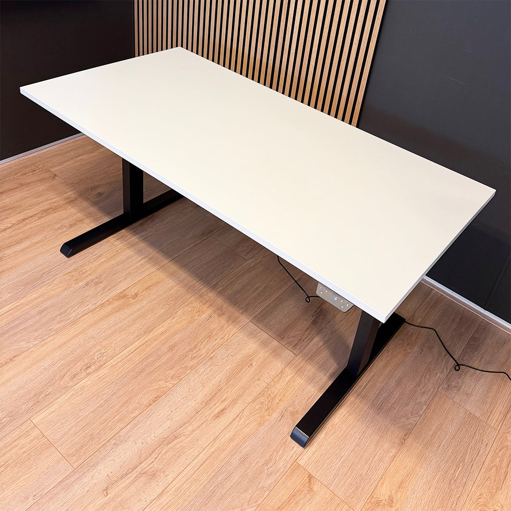 Steelforce 1050 Zit-sta bureau 160x80 cm (zwart/wit)