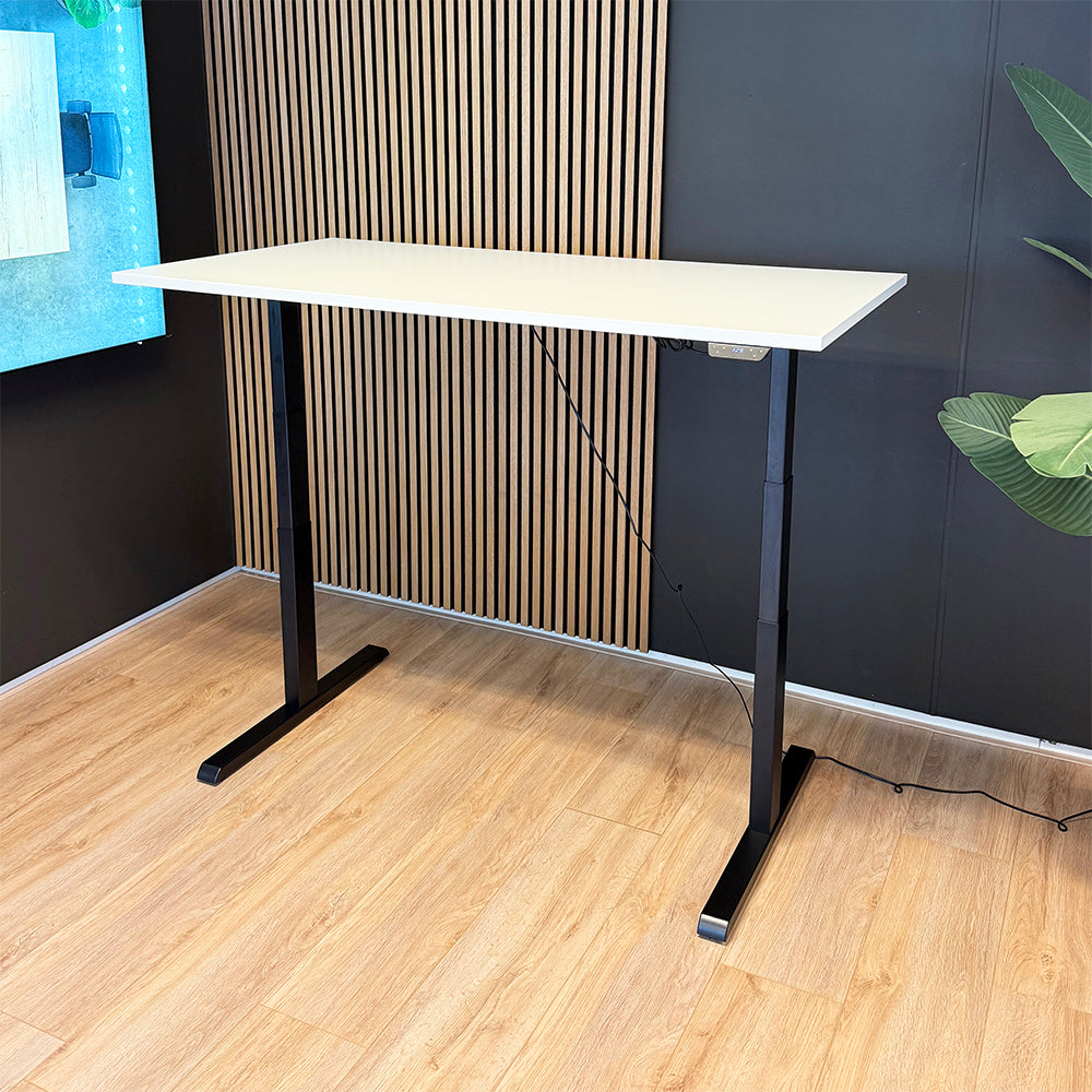 Steelforce 1050 Zit-sta bureau 160x80 cm (zwart/wit)