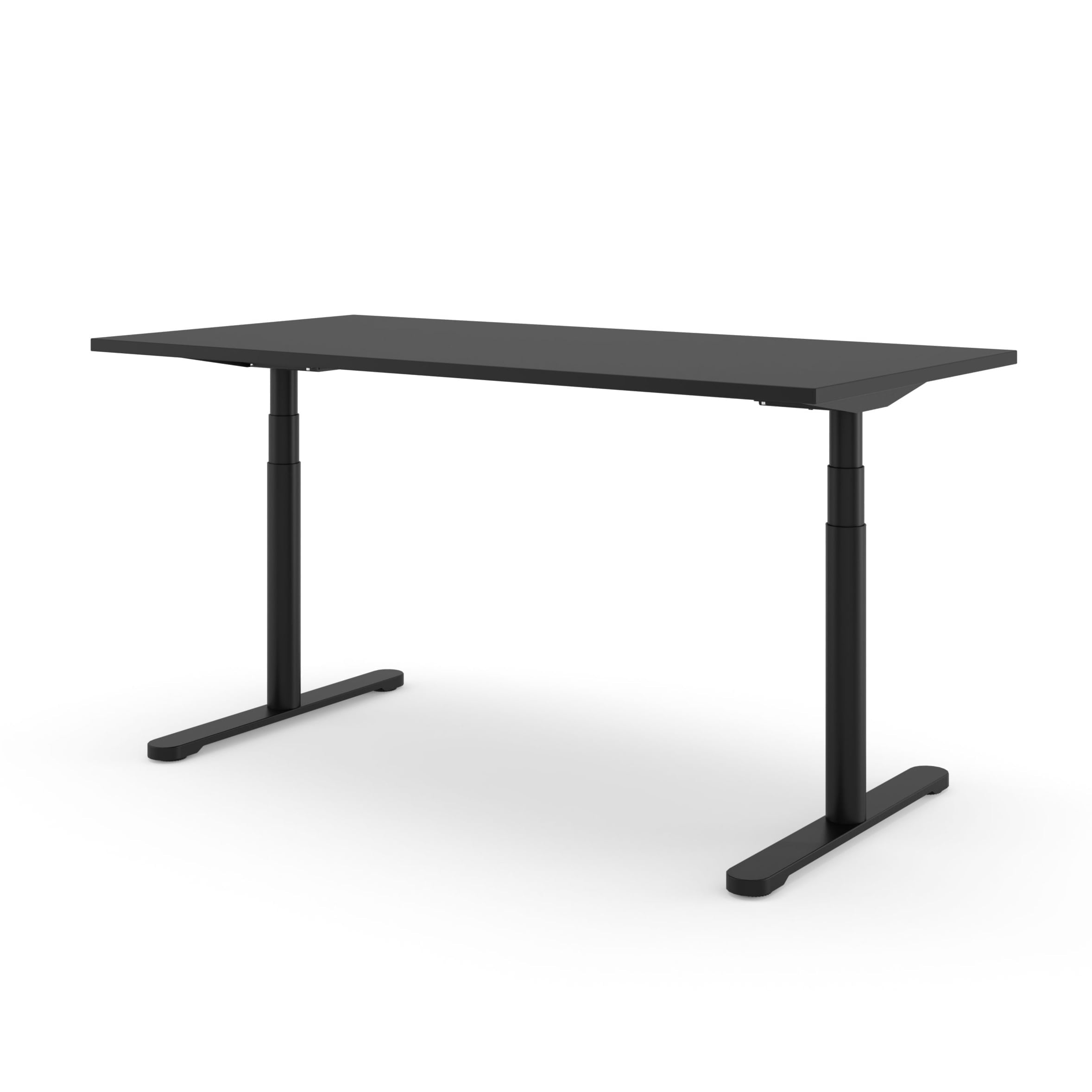 Steelforce pro 870 zit-sta bureau in de kleur zwart met rond blad.