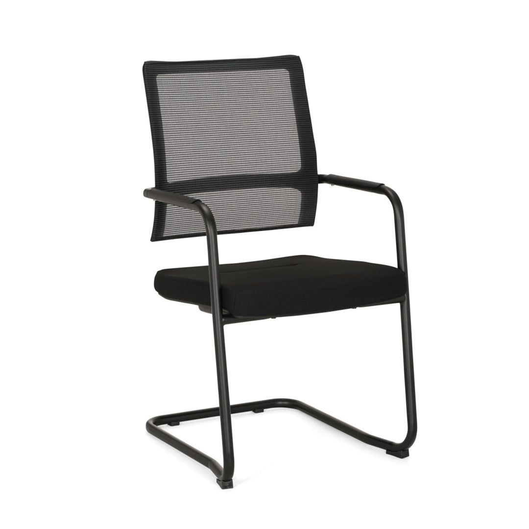 Zwarte vergaderstoel Frits met zwart frame