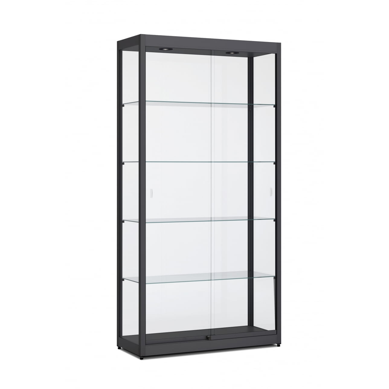 Design vitrinekast in de kleur zwart.
