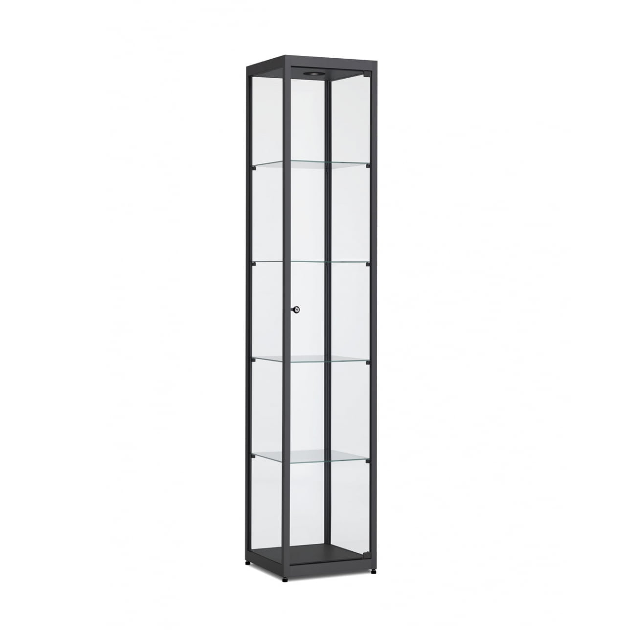 Design vitrinekast in de kleur zwart.