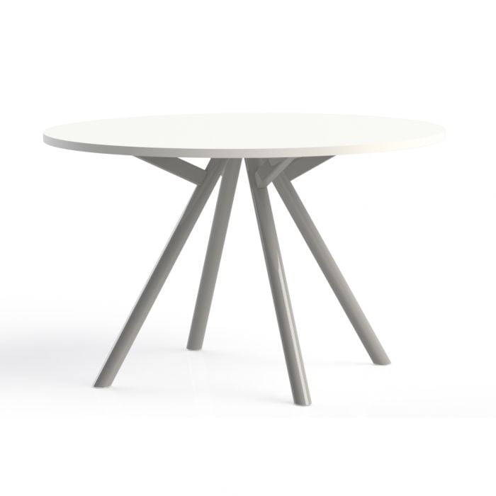 Cube tafel (rond) in de kleur wit met rond blad.