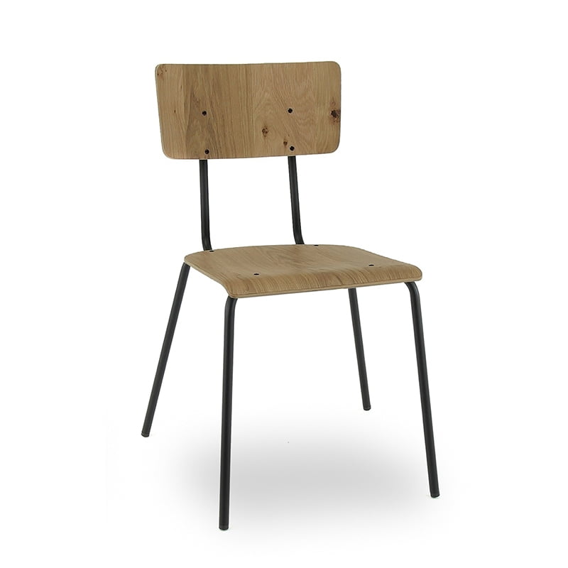 Kantinestoel fourteen in de kleur zwart.