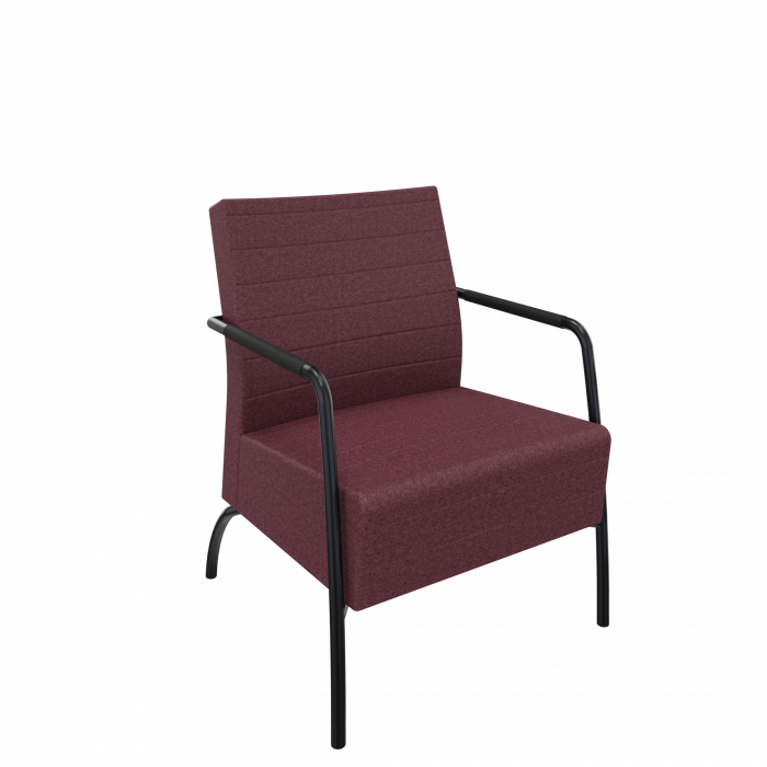 Alfo lounge stoel in stof in de kleur zwart.