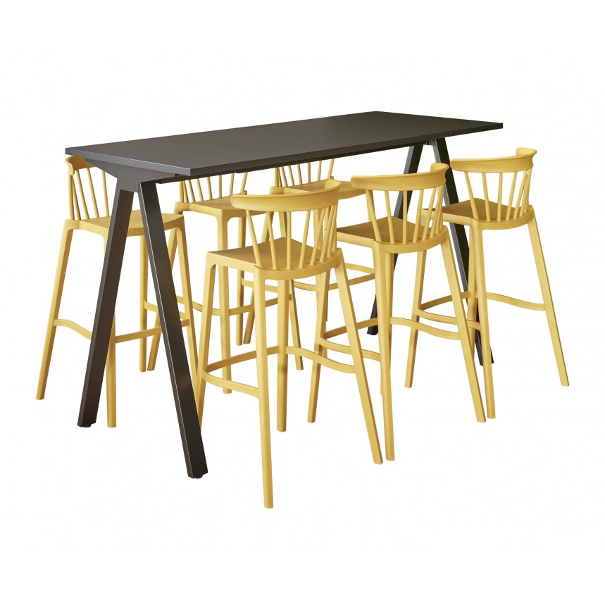 Arpa bartafel (rechthoek) in kunststof in de kleur zwart met rechthoekig blad.