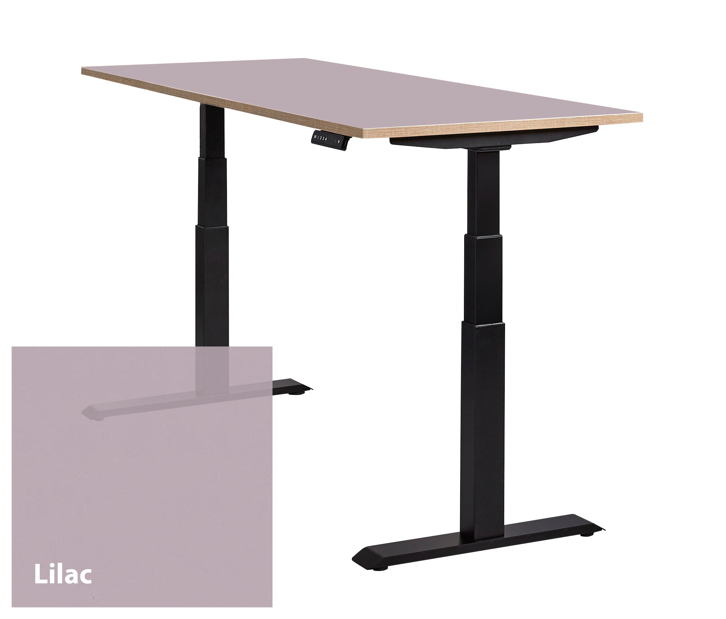 Zwart Lino bureau met een Lilac linoleum werkblad