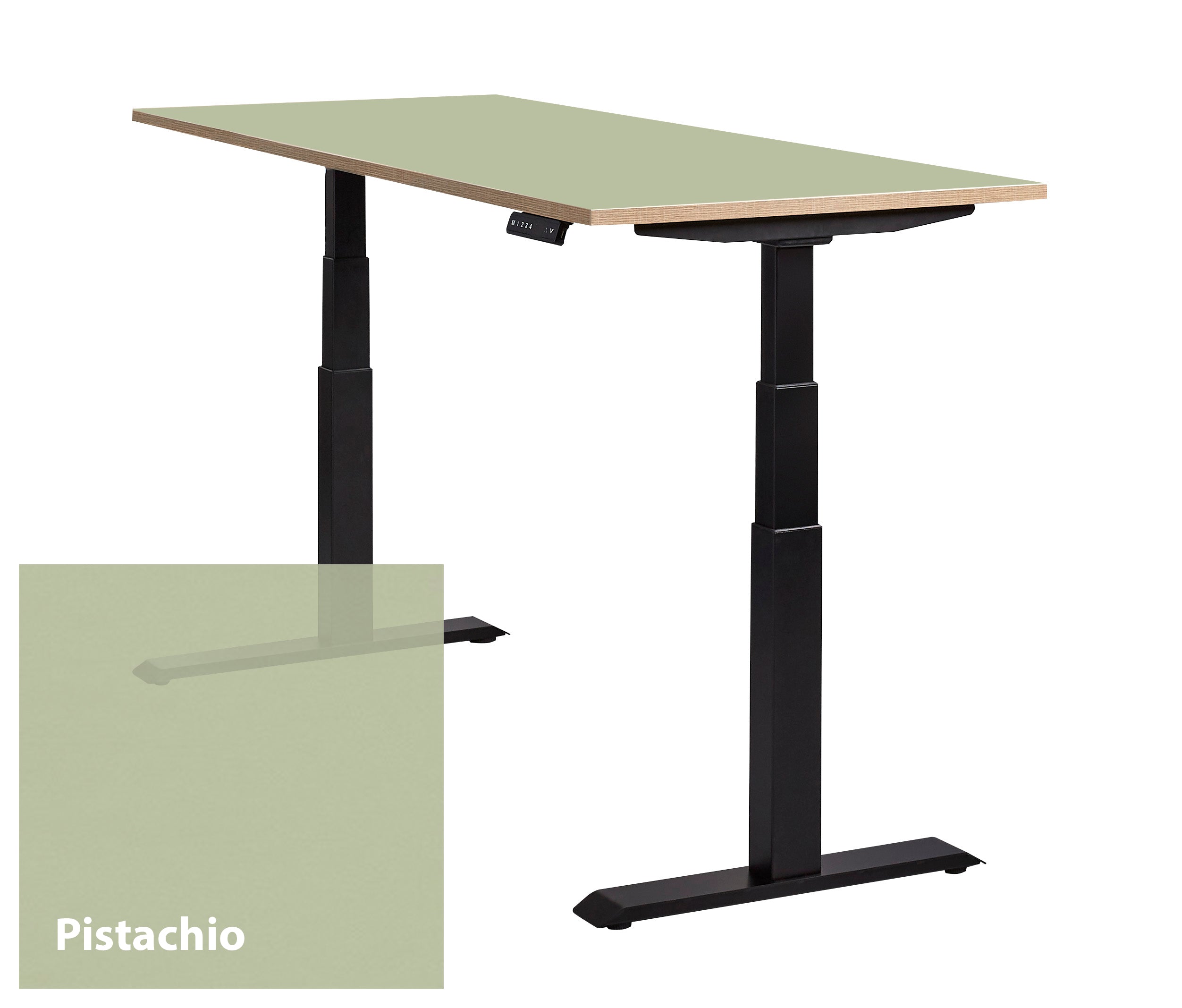 Bureau Lino met een zwart frame en pistachio werkblad