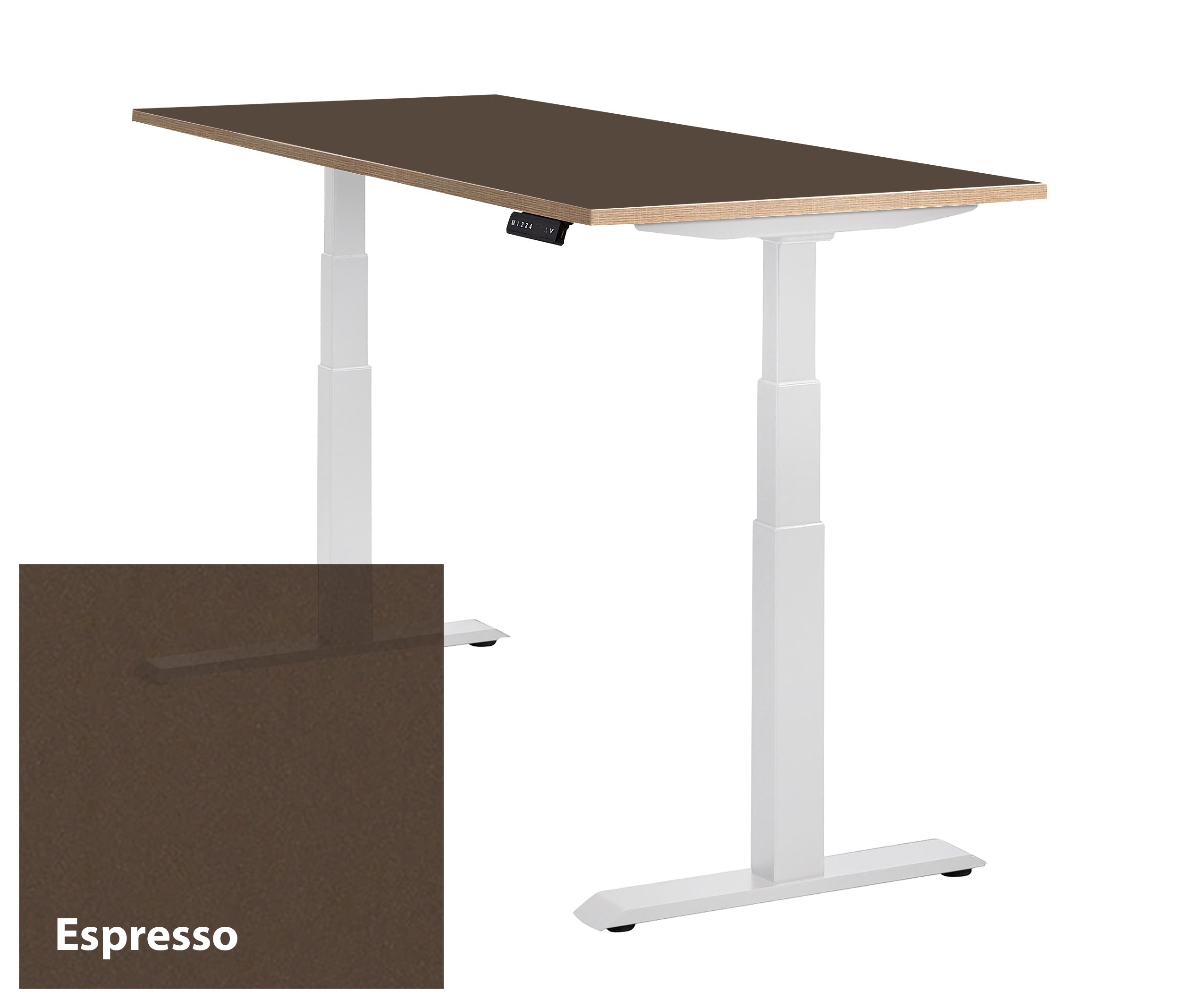 Wit Lino bureau met een espresso werkblad
