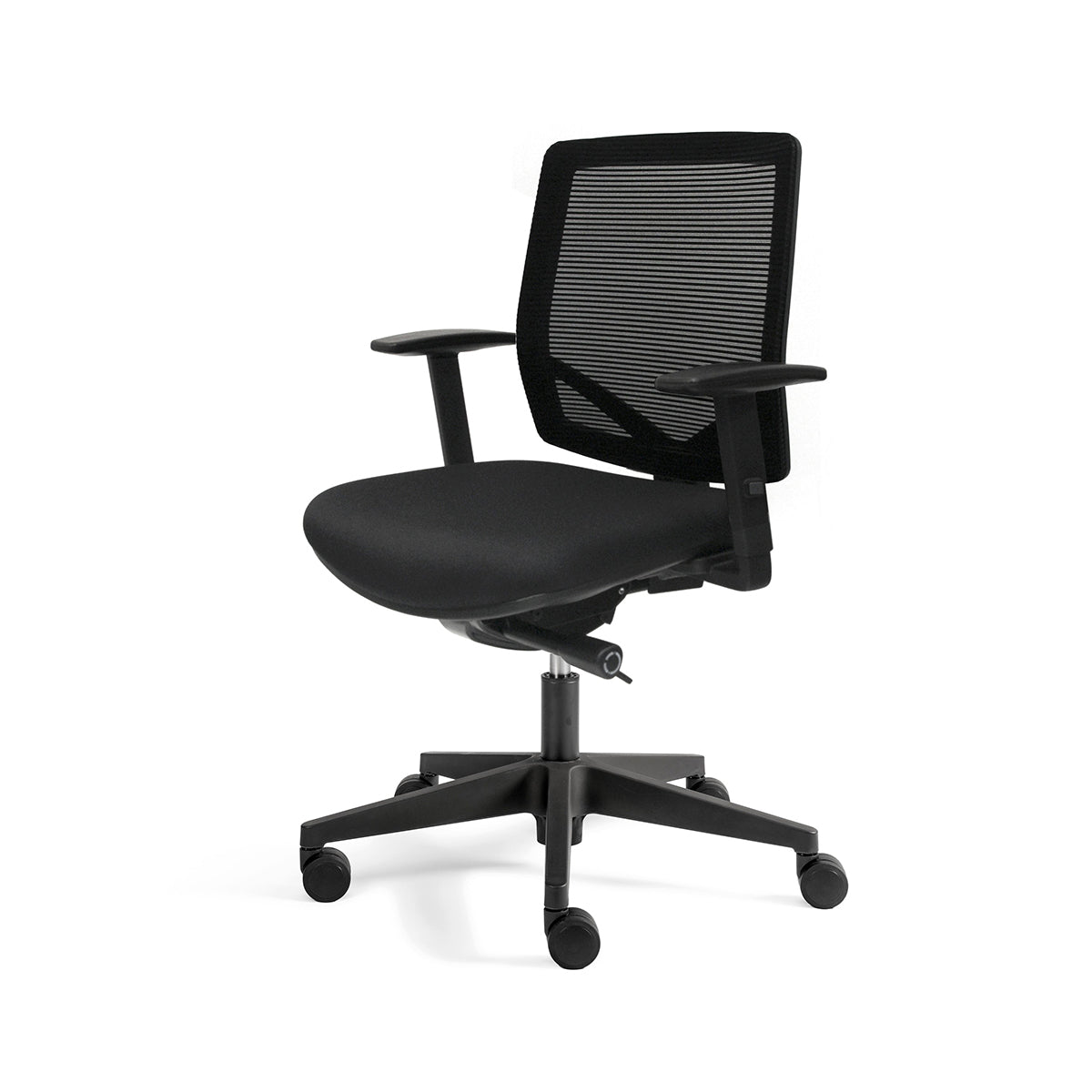 Ergonomische bureaustoel Charly met zwart voetkruis en netwave rugleuning 