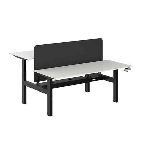 Ergoswing duo-bureau in de kleur zwart.