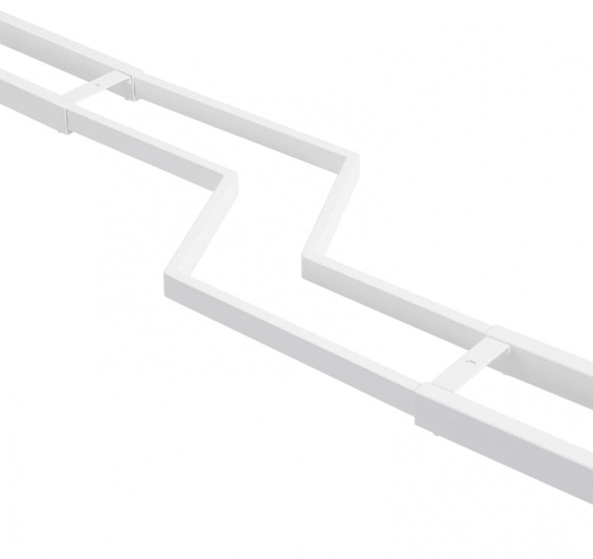 Detailfoto van witte steunbalken voor een Ergowork zit-sta wingbureau xl.