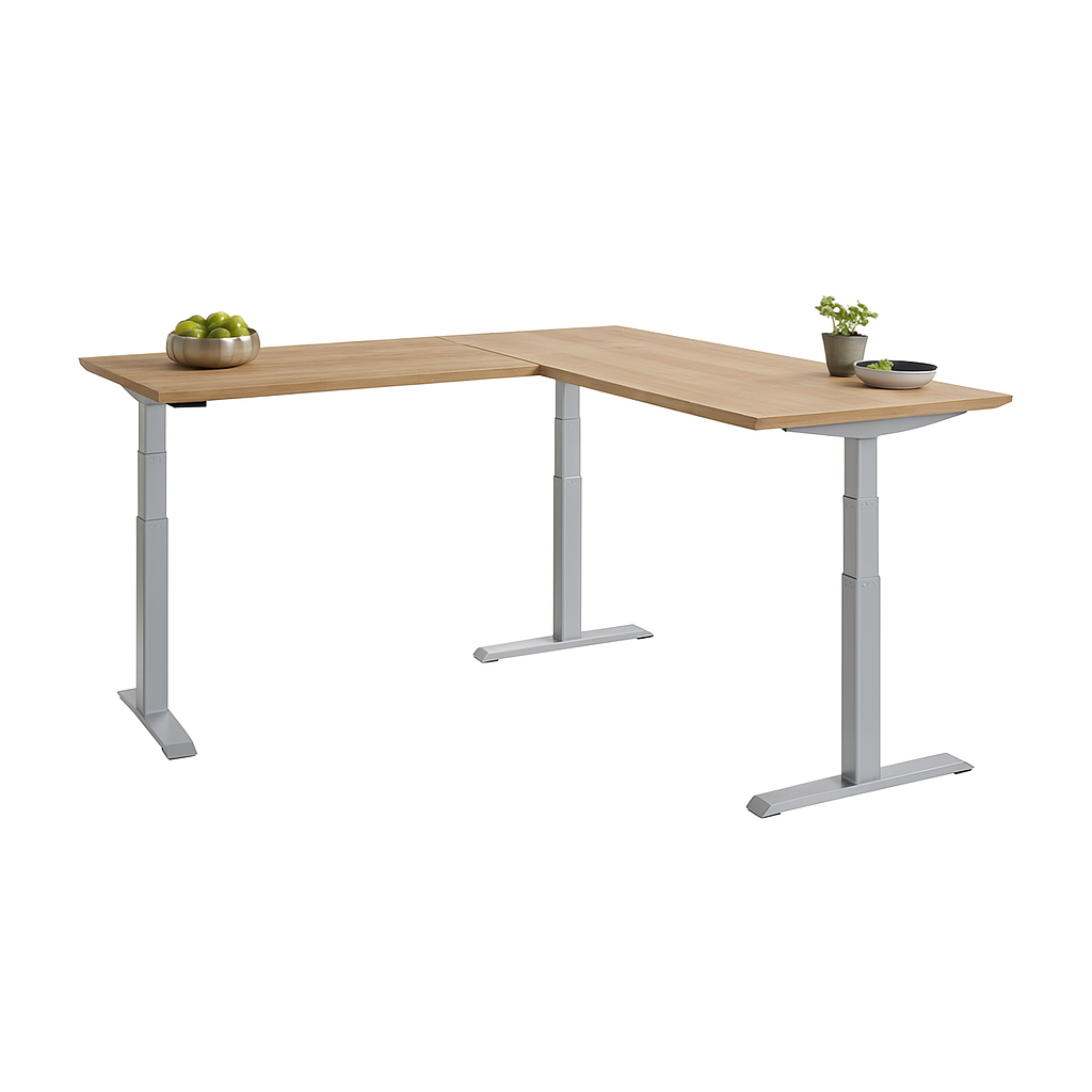 Ergowork pro zit-sta hoekbureau in de kleur antraciet.
