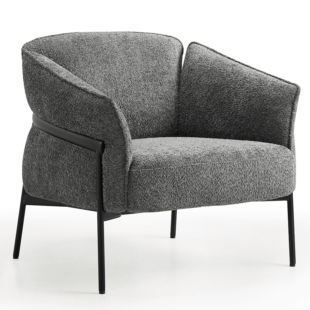 Grijze Nova Flow Fauteuil met een zwart frame