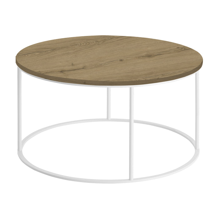Frame lounge tafel rond met rond blad.