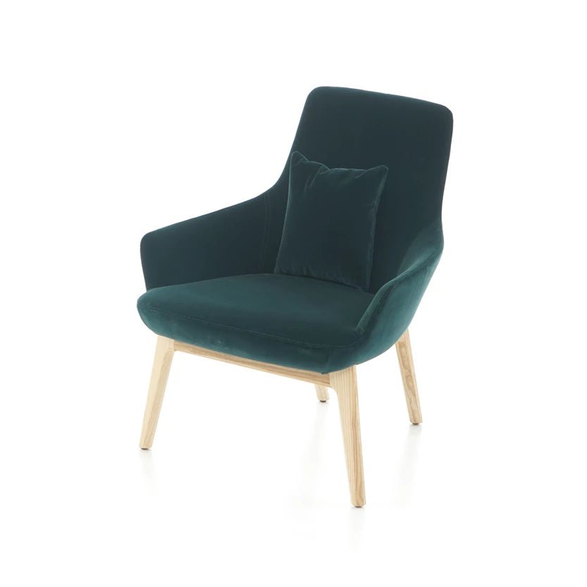 Hendriks loungefauteuil in hout in de kleur groen.