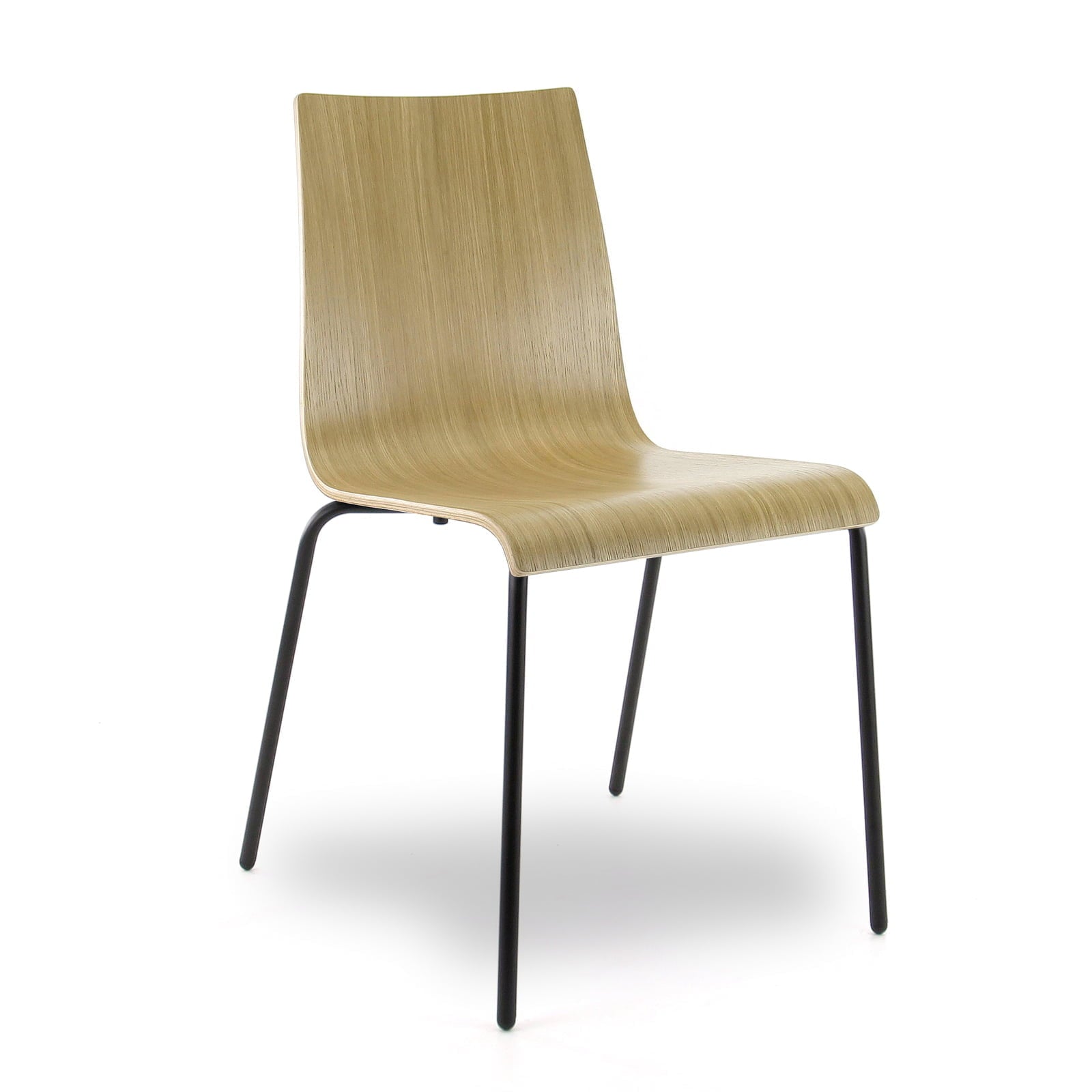 Kantinestoel ease met hout onderstel in de kleur zwart.
