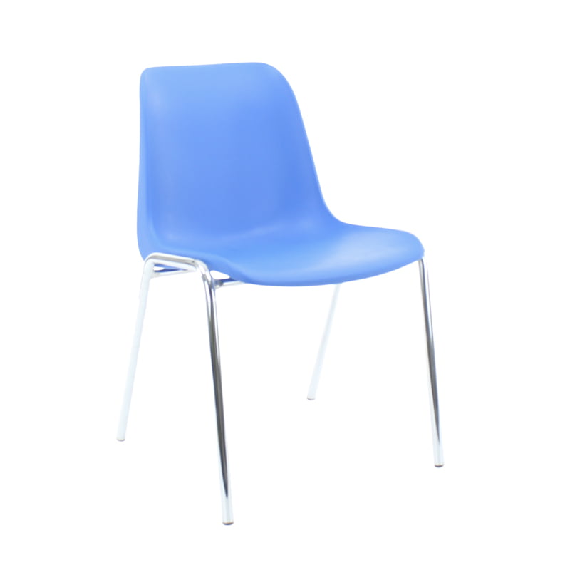 Kantinestoel heleen in de kleur blauw.