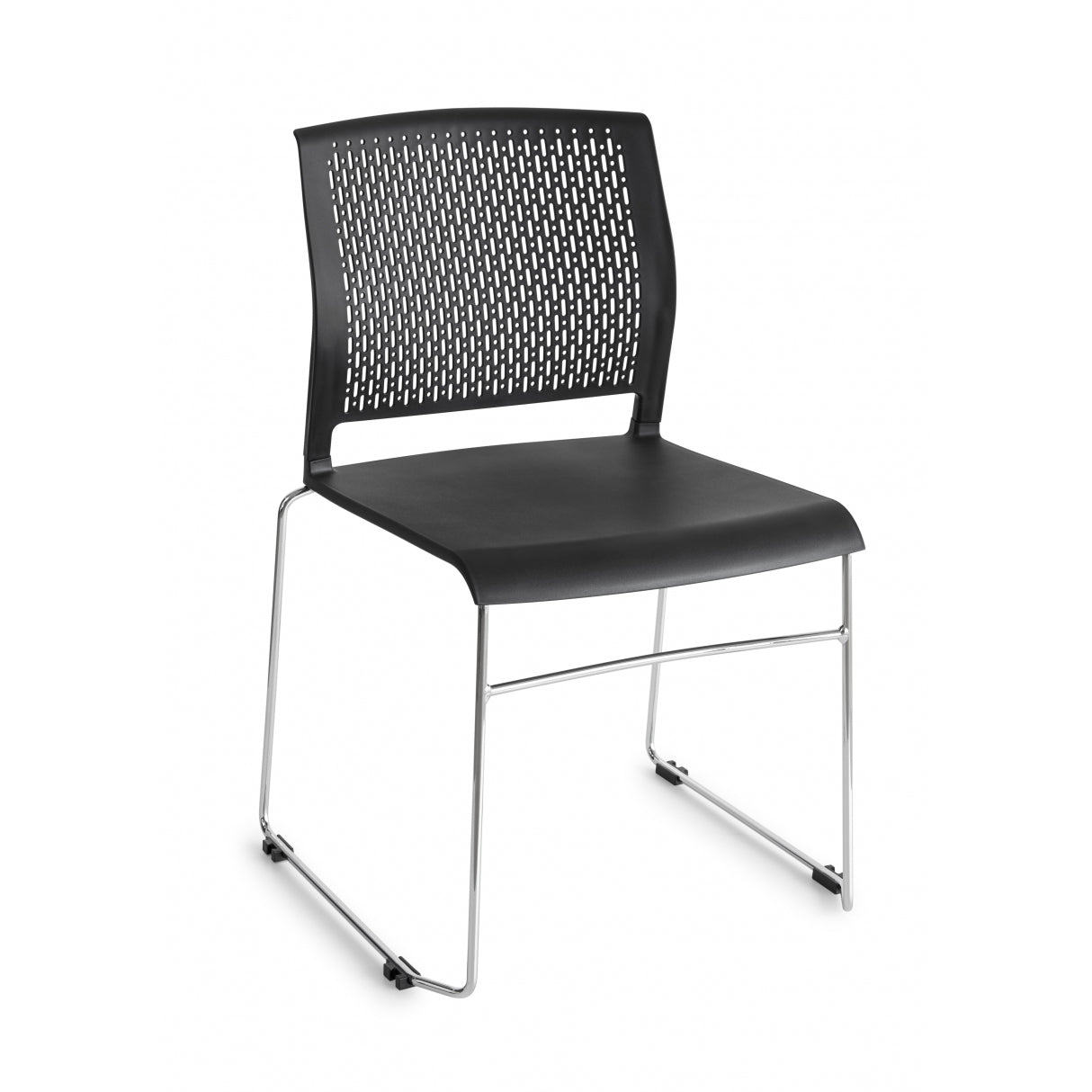 Kantinestoel perfo in de kleur zwart.