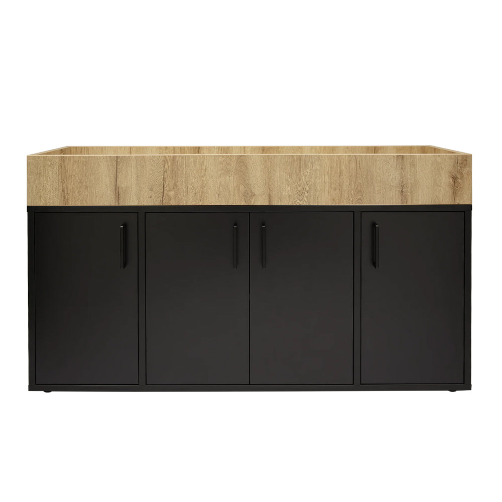 Zwarte kast voor op kantoor met nature plantenbak