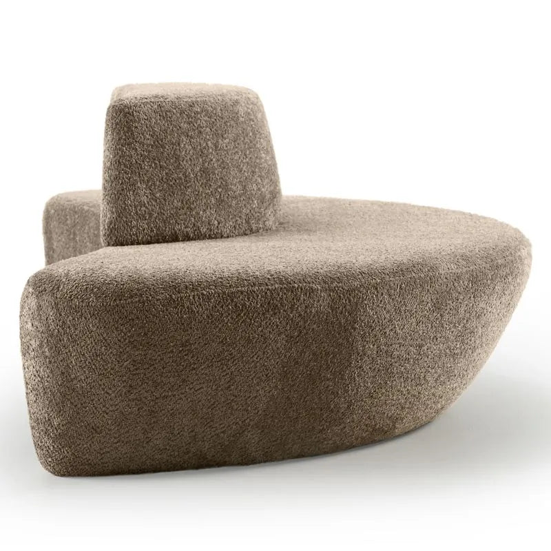 Beige smalle deel van de Loungebank Nova voor in kantoor gezien vanaf de zijkant