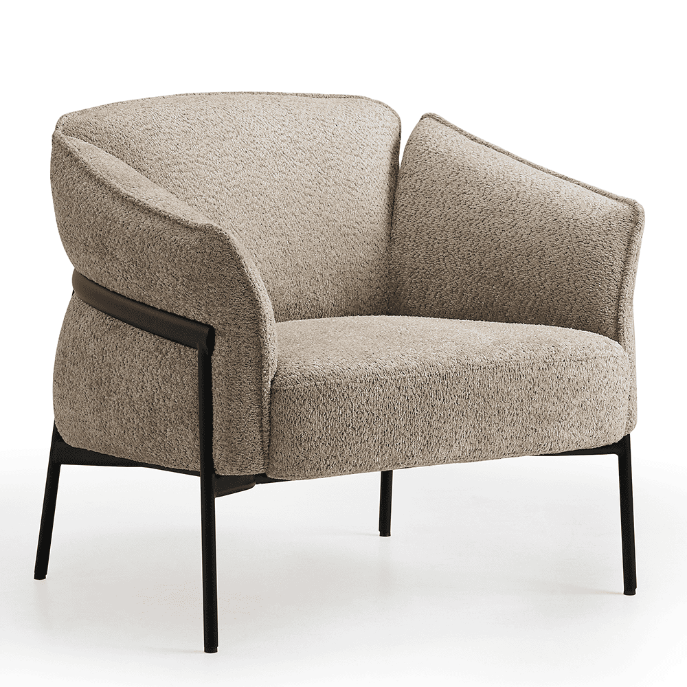 Vooraanzicht van de Nova Flow Fauteuil in het beige