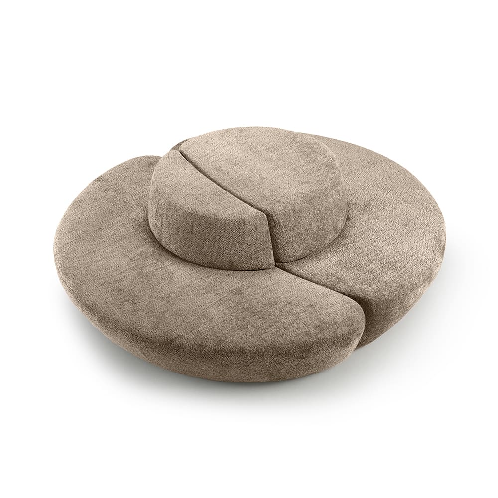 Nova Loungebank gezien vanaf boven en uitgevoerd in beige teddy stoffering