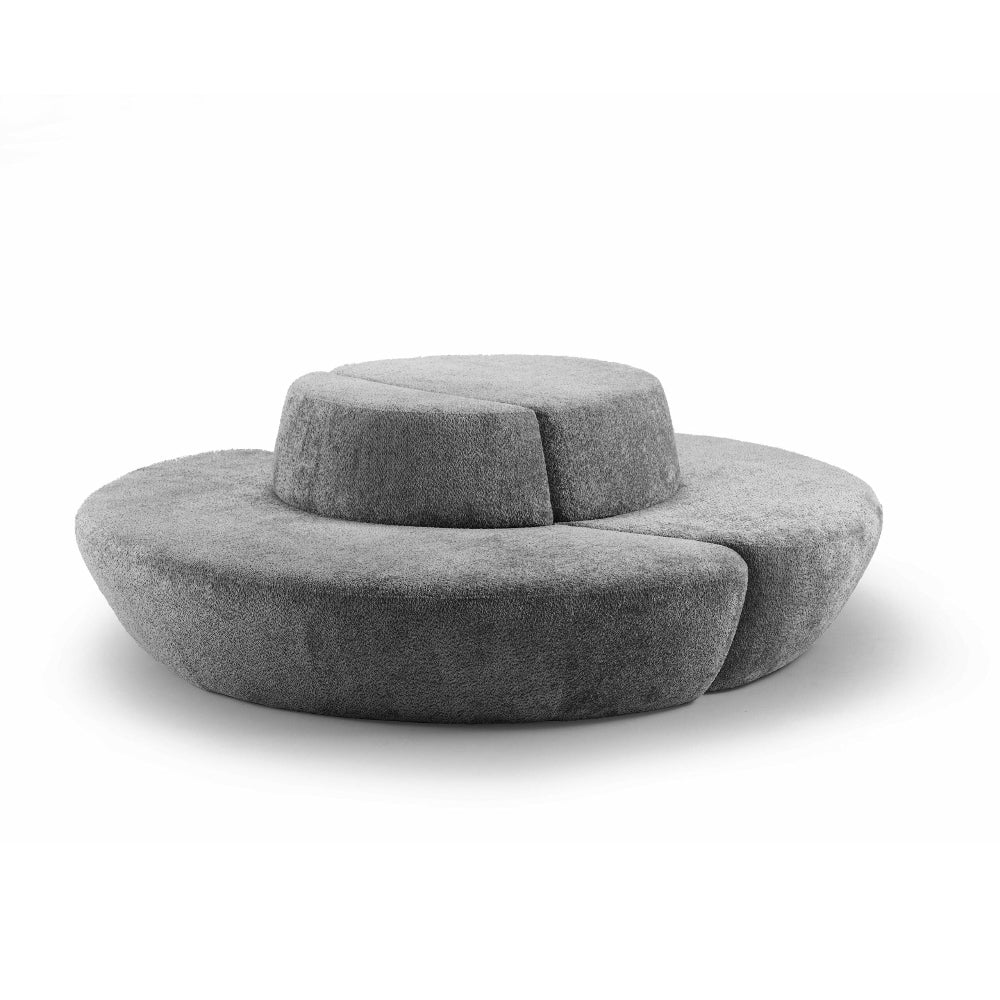Grijze Nova Loungebank met stijlvolle teddy stoffering