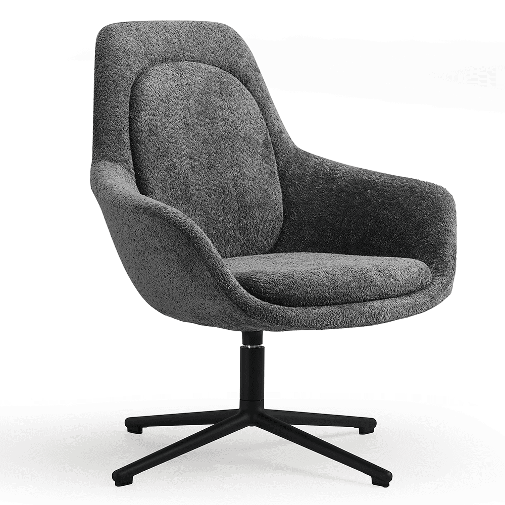 Lage uitvoering van de Nova Orbit in grijze teddy stoffering en zwart voetkruis