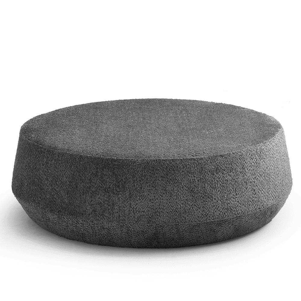 Grote Nova Pouf poef gezien van bovenaf in het grijs